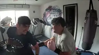 2 dudes do a quick spar