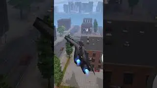 Превращение вертолета в космолёт. Ударом об рекламный щит. Игра sity smash 2 
