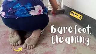 Cleaning an abandoned porch barefoot | orange nails & surprise
