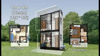 NEVER TOO SMALL - Tiny house design 4x4 meter (16 sqm) Cozy - Simple - Economical