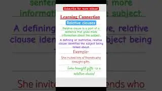 Learn English grammar common glossary relative clauses English grammar 