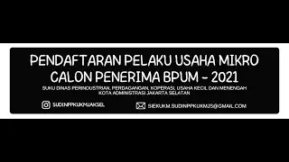 BLT UMKM 2021 Link Pendaftaran Online perkecamatan di Jakarta