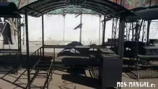 Мангал-беседка СТАЛ-1 с печкой и жаровней