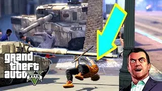 GTA V funny moments (slapping  people by the TANK)