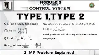 4 Position Velocity, Acceleration Error, 2 Problem Explained Module 3 Control System 4th Sem ECE VTU