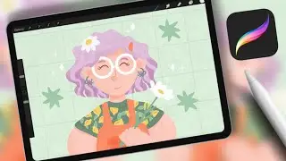 🌸 TUTO PROCREATE | Dessine ce portrait de femme coloré comme le printemps !