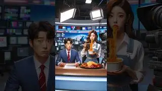 Korean news anchors are brave enough to eat meals while broadcasting #aidrawing #koreanfood #kpop