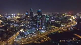 Полет квадрокоптера над Москвой-Сити, 03.17. Moscow City IBC quadrocopter flight.