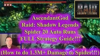 Raid Shadow Legends - Spider 20 Auto Run FULL Guide - All Builds, Artifacts, Masteries, Etc.