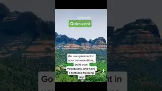 Today's word of the day is quiescent. #wordoftheday