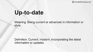Up-to-date Meaning