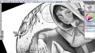 Red Riding Hood Digital Painting WIP 2