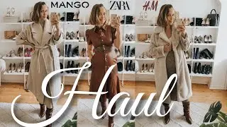 MANGO ZARA H&M AUTUMN WINTER 2020 NEW IN HAUL AND TRY ON // Bump friendly styles you NEED!