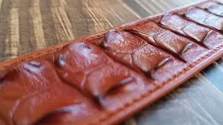 Ремень из кожи крокодила🐊пряга застареная латунь (антик) Первая работа с экзотической кожей