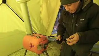 Тест Супер печки в палатку для зимней рыбалки из фреонового баллона.
