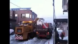 Snow removal in Sapporo Japan