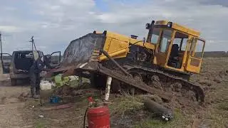Бульдозер ЧТЗ Т-130  Как переделать Отвал в Корчеватель