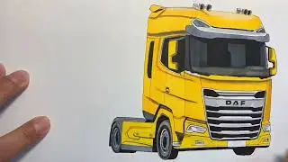 Hand-painted European trucks DAF, one-to-three semi-trailers