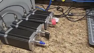 First Test Of All 4 Stepper Motors - DIY CNC Plasma Table