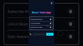 React.Js Todo Application 🔥 in one minute 👨‍💻 