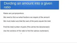 Ratios of an amount