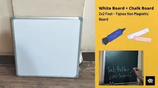 White + Chalk Board Detail Review | 2x2 Feet | For Study, Office & WFH