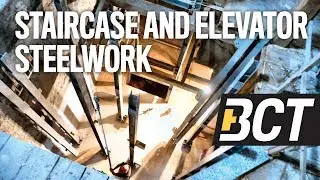 Illusion Hanging Staircase and Stand Alone Elevator Steelwork