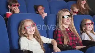 Happy Kids Watching Funny 3d Cartoon at Modern Cinema | Stock Footage - Envato elements