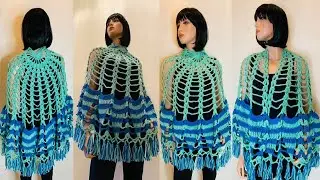 Crochet Capelet Inspired Shawl Video Pattern Tutorial