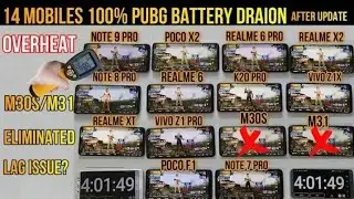14 mobiles After Major Updates #100% battery drain with #pubg#heat#game play 🔥🔥🔥