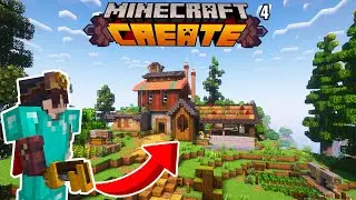 Building a LUMBER MILL using Minecraft Create