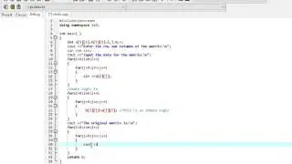 c++ program-Transpose of a matrix