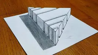 Draw A Triangles On Paper 3d Trick Art | Step by step | Pencil art