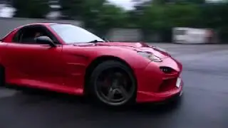 Уличный дрифт на mazda rx7 
