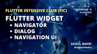 Flutter Widget, Dialog, Navigator, Navigation UI - Flutter Intensive Club (FIC)