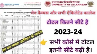 इलाहाबाद यूनिवर्सिटी मे टोटल कितने सीट है सभी कोर्स के लिए | allahabad university cut off 2023-24#au