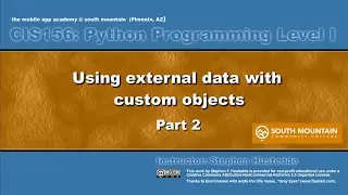 Python 08G2 - Managing External Data with OOP (part 2)
