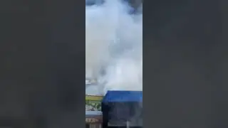 30.03.23г. Пожар на рынке «Привокзальный» вид сверху - другой ракурс.
