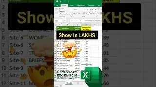Value in Lakhs | Excel learning #excel