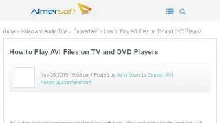 How-To Make An AVI File To Play On TV