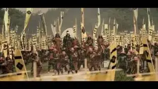 Epic samurai battle scene 