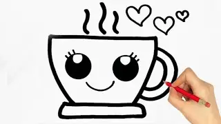 How To Draw a Cute Drink, Draw Cut Things, Very Easy Step by Step