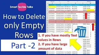 How to Delete only Empty Rows in MS Excel for Huge data - Part 2 #excel #excelbasics