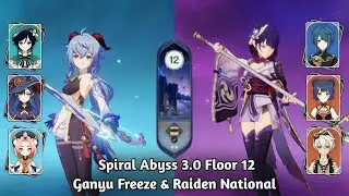 Spiral Abyss 3.0 Floor 12 Ganyu Freeze and Raiden National Full Star Gameplay - Genshin Impact