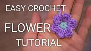 How to crochet a simple Flower/ Tutorial for beginners/ Knitting with A.