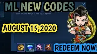 Mobile legends new codes August 15 2020 Redeem now!!!!!