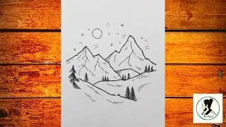 Night Mountains easy pencil art 2021