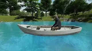 Boat in a pond | beautiful 3D scene