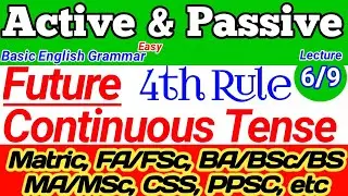 Active Voice and Passive Voice Rules For Future Continuous Tense | 9th,10th,1st Year & 2nd Year