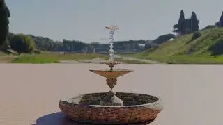Water Fountant fluid simulation and ivy view by blender 2.9
